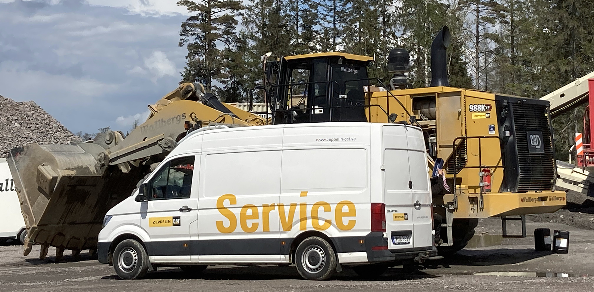 Zeppelins servicebil ute hos kund